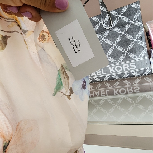 Lara Guidotti Silk blend floral maxi tiered dress made in Italy - Picture 3 of 5